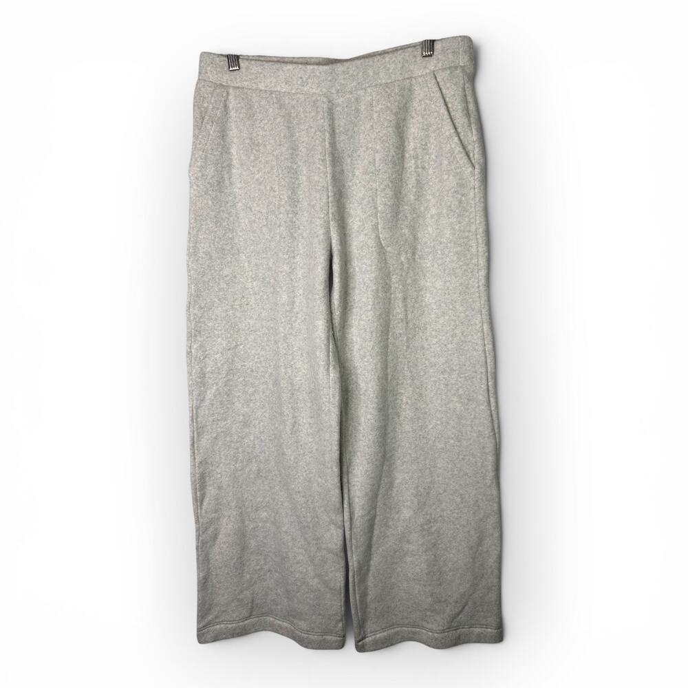 Haven Well Within Cozy Heather Gray Fleece Wide Leg Lounge Pants Sweatpants L